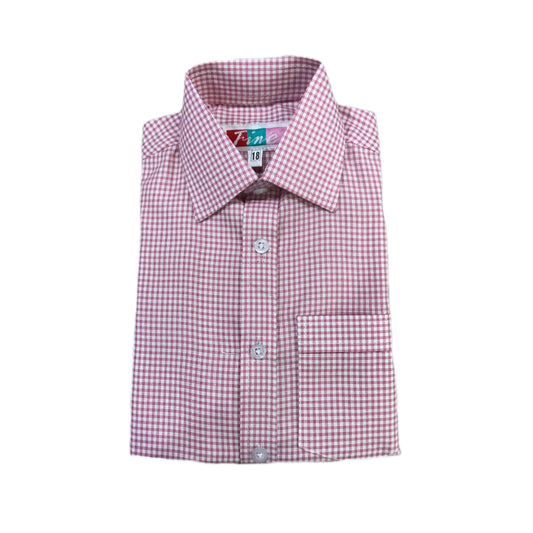 Pink Check Boys Shirt